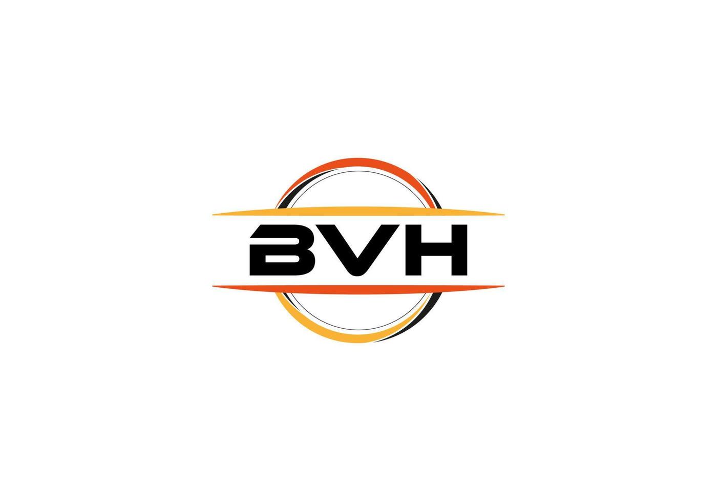 BVH letter royalty mandala shape logo. BVH brush art logo. BVH logo for a company, business, and commercial use. vector