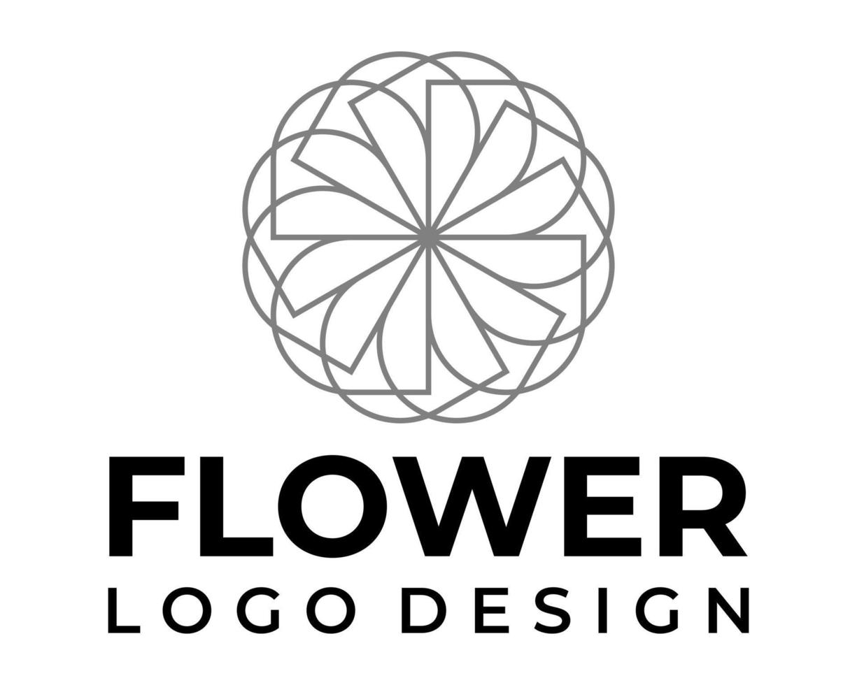 Simple abstract flower geometric logo design. vector