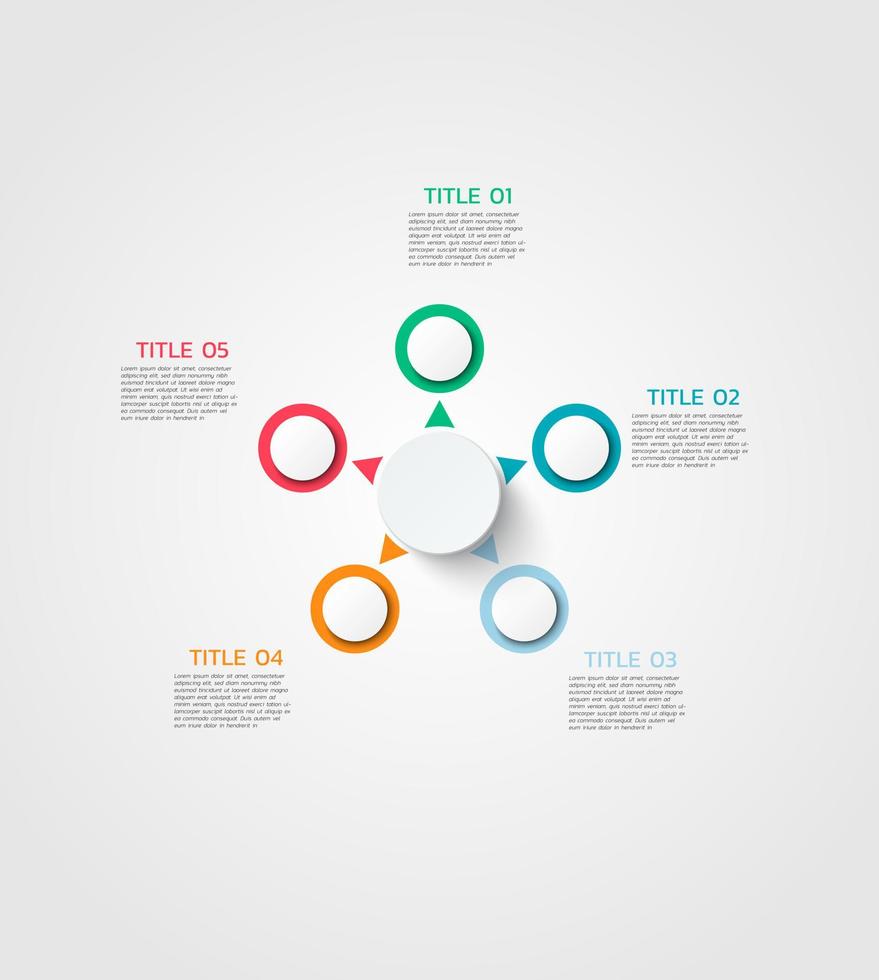 infografía de círculo vectorial, diagrama de ciclo, gráfico, gráfico de presentación. concepto de infografía empresarial con 5 opciones, partes y pasos. procesos infográficos de negocios. concepto creativo para infografía vector