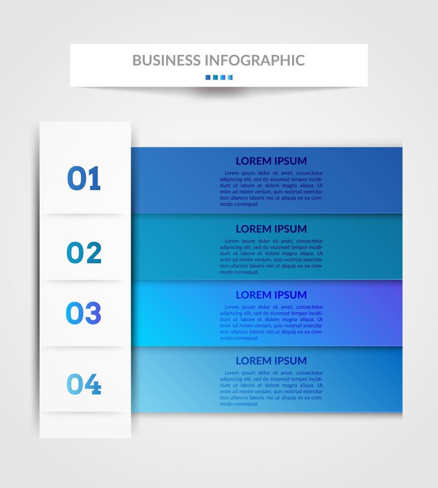 infografía de negocios. plantilla infográfica moderna. diagrama abstracto con 4 pasos, opciones, partes o procesos. plantilla de negocio vectorial para presentación. concepto creativo para infografía vector