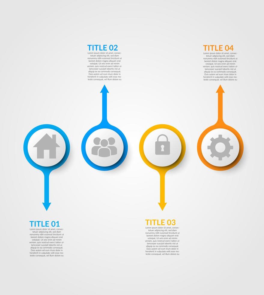 infografía de círculo vectorial, diagrama de ciclo, gráfico, gráfico de presentación. concepto de infografía empresarial con 4 opciones, partes y pasos. procesos infográficos de negocios. concepto creativo para infografía vector