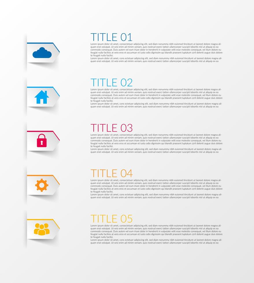 infografía de negocios. plantilla infográfica moderna. diagrama abstracto con 5 pasos, opciones, partes o procesos. plantilla de negocio vectorial para presentación. concepto creativo para infografía vector