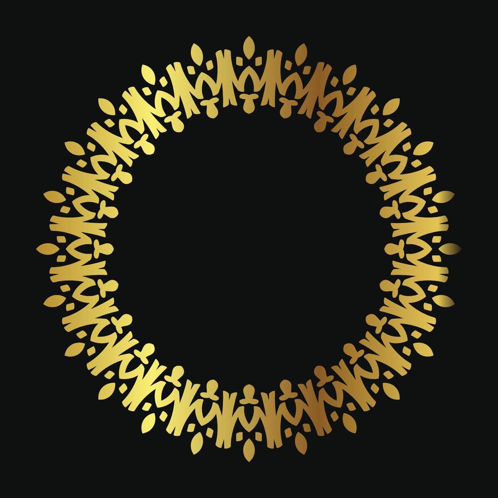 free decorative round frame for design with floral ornament. Circle frame. Template for printing postcards, invitations, books, for textiles, engraving, wooden furniture, forging. vector