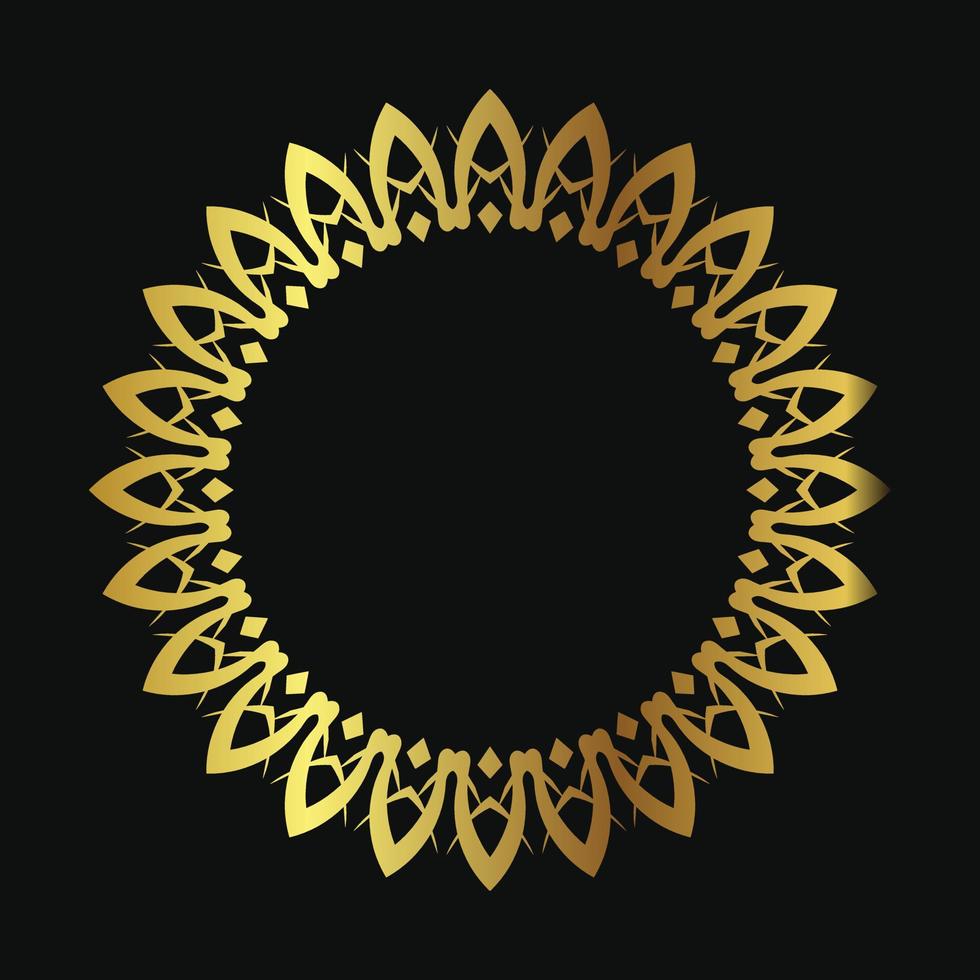free decorative round frame for design with floral ornament. Circle frame. Template for printing postcards, invitations, books, for textiles, engraving, wooden furniture, forging. vector