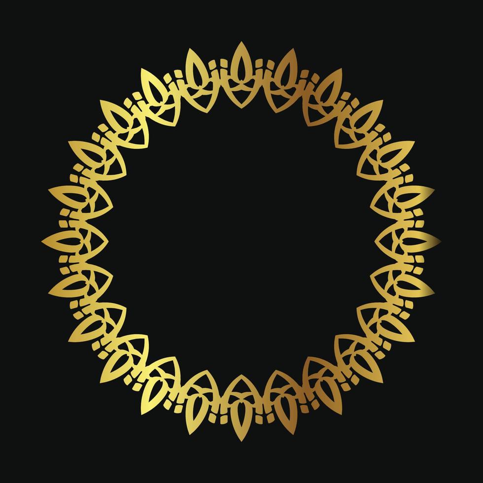 free decorative round frame for design with floral ornament. Circle frame. Template for printing postcards, invitations, books, for textiles, engraving, wooden furniture, forging. vector