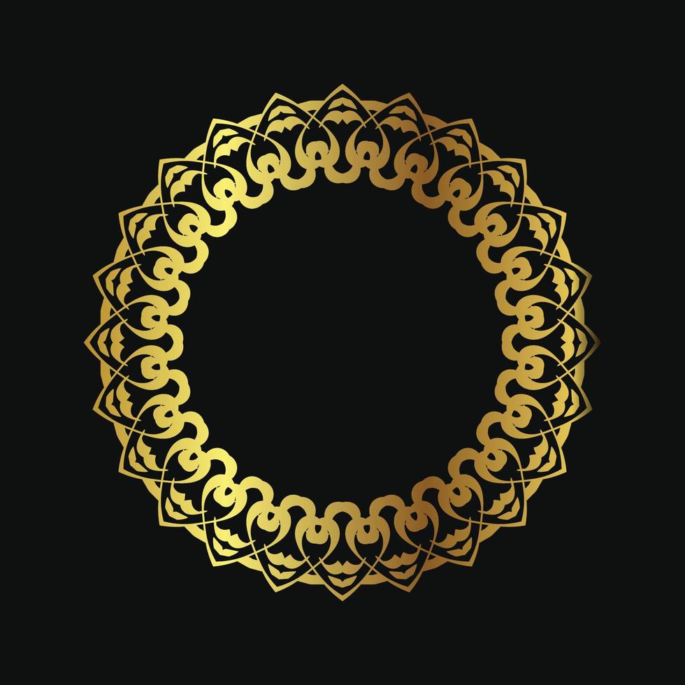 free decorative round frame for design with floral ornament. Circle frame. Template for printing postcards, invitations, books, for textiles, engraving, wooden furniture, forging. vector