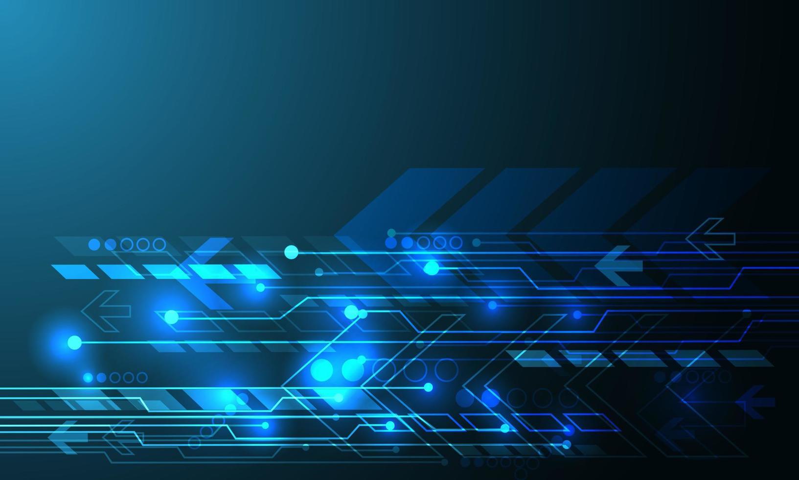 Abstract technology blue arrow circuit cyber direction geometric power digital with blank space design modern futuristic background vector