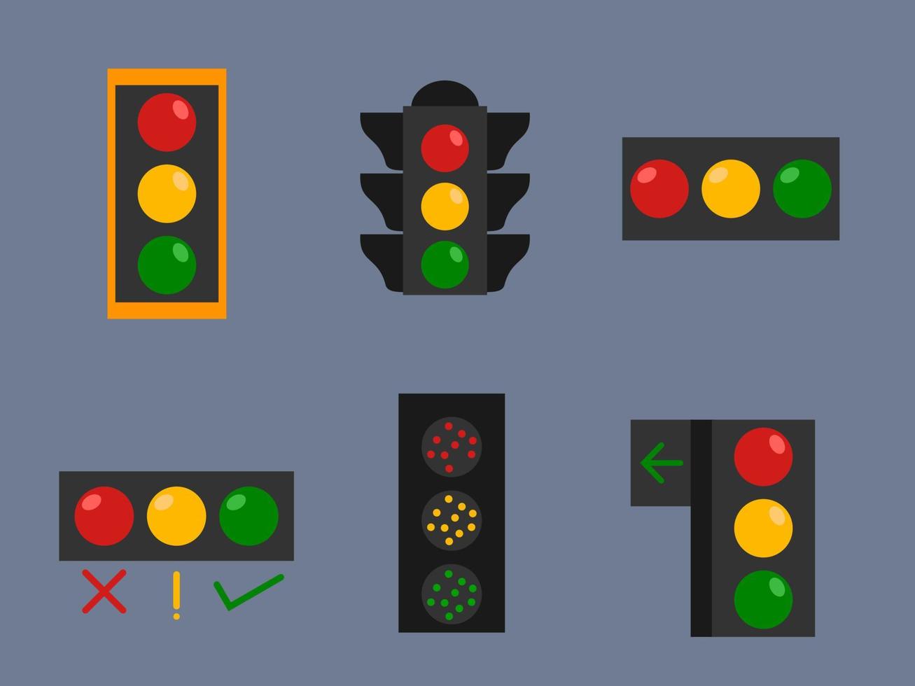 flat design traffic light vector illustration