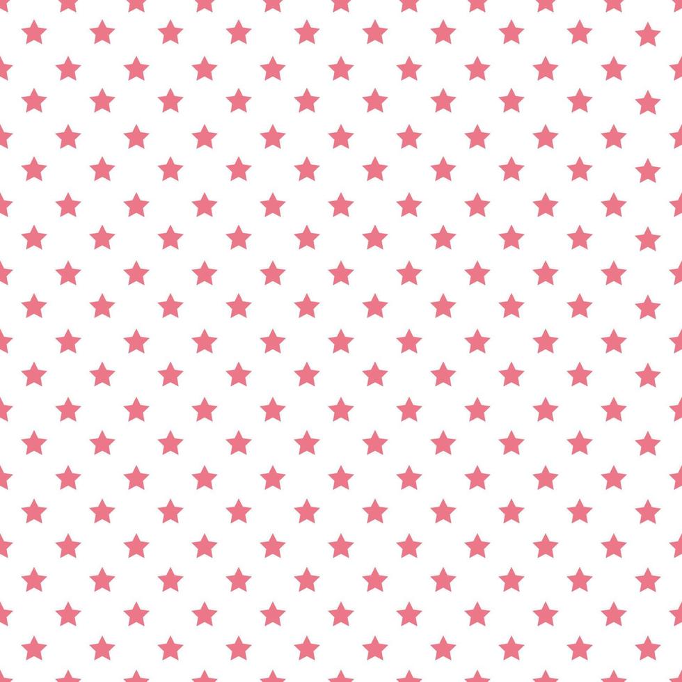 Pink Seamless Stars Patterns On White Background vector