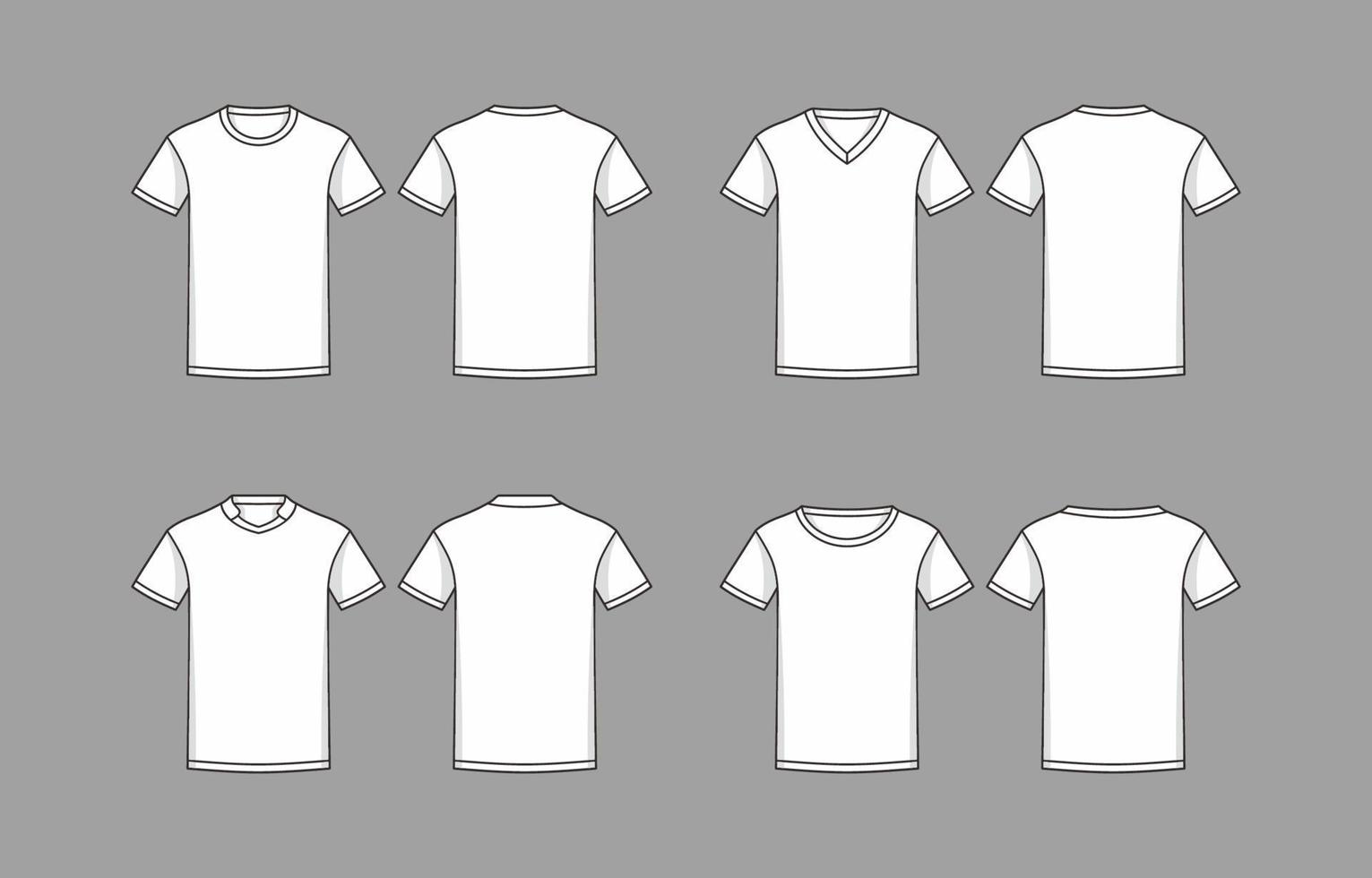 Outline White T-shirt Template Mock Up vector