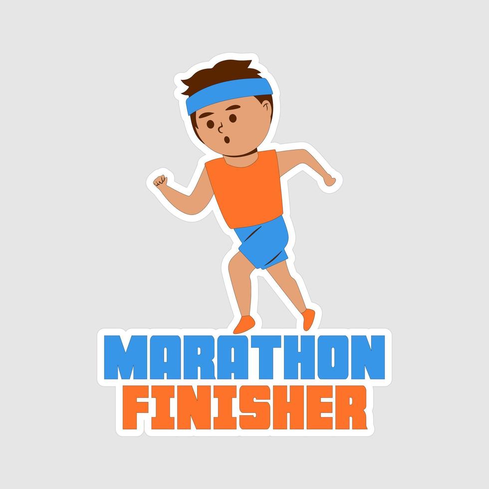 Marathoner Stickers vector art print ready template