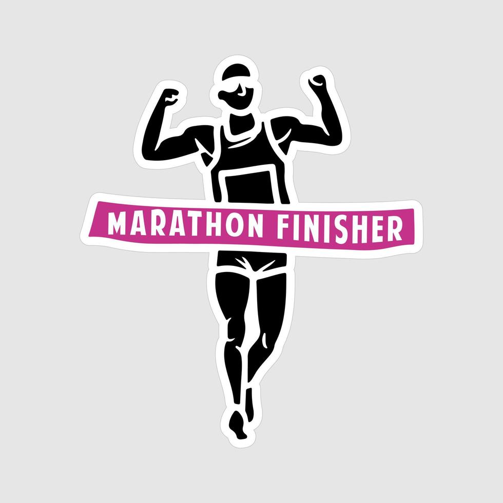 Marathoner Stickers vector art print ready template