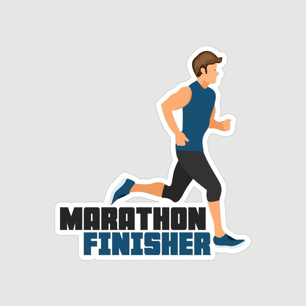 Marathoner Stickers vector art print ready template