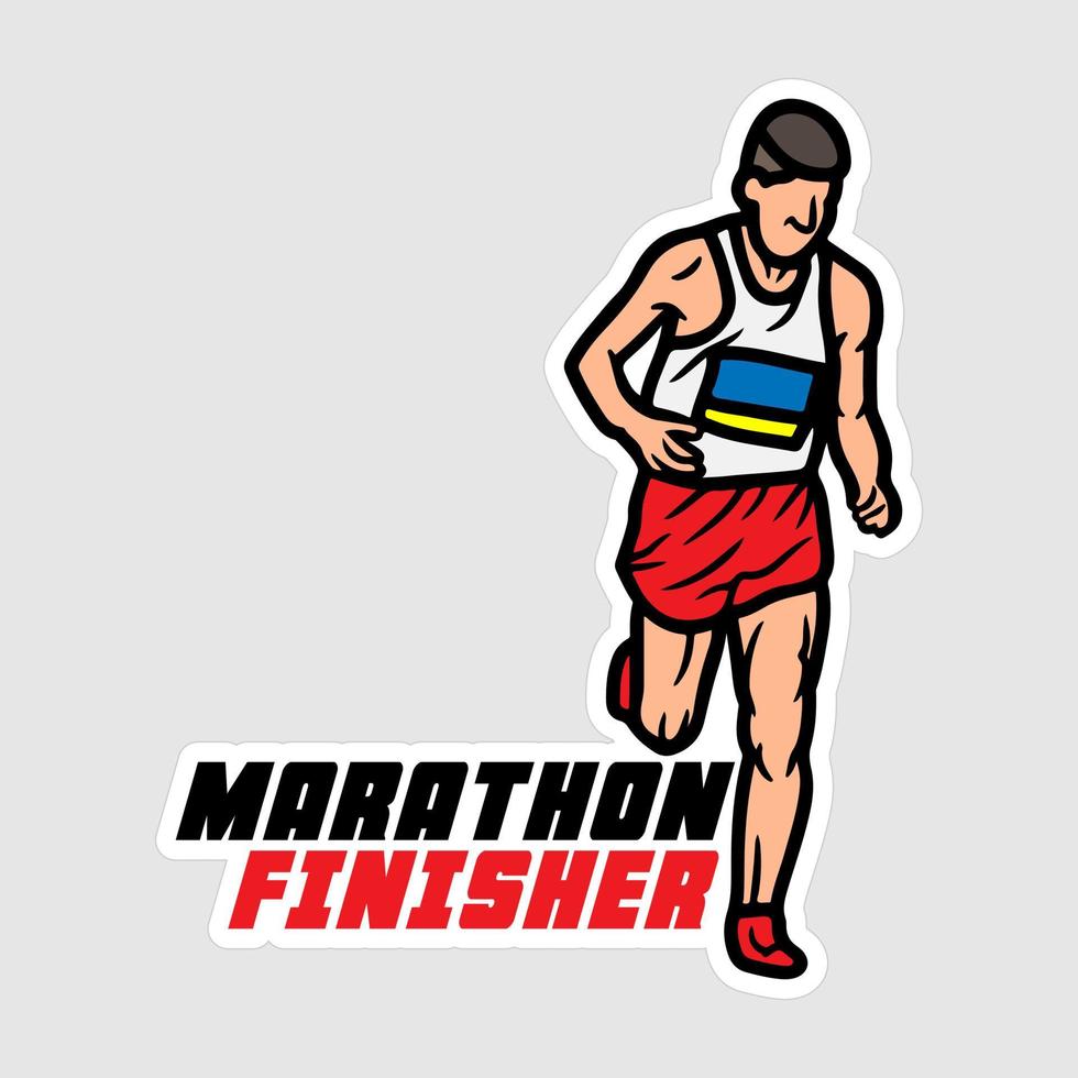 Marathoner Stickers vector art print ready template