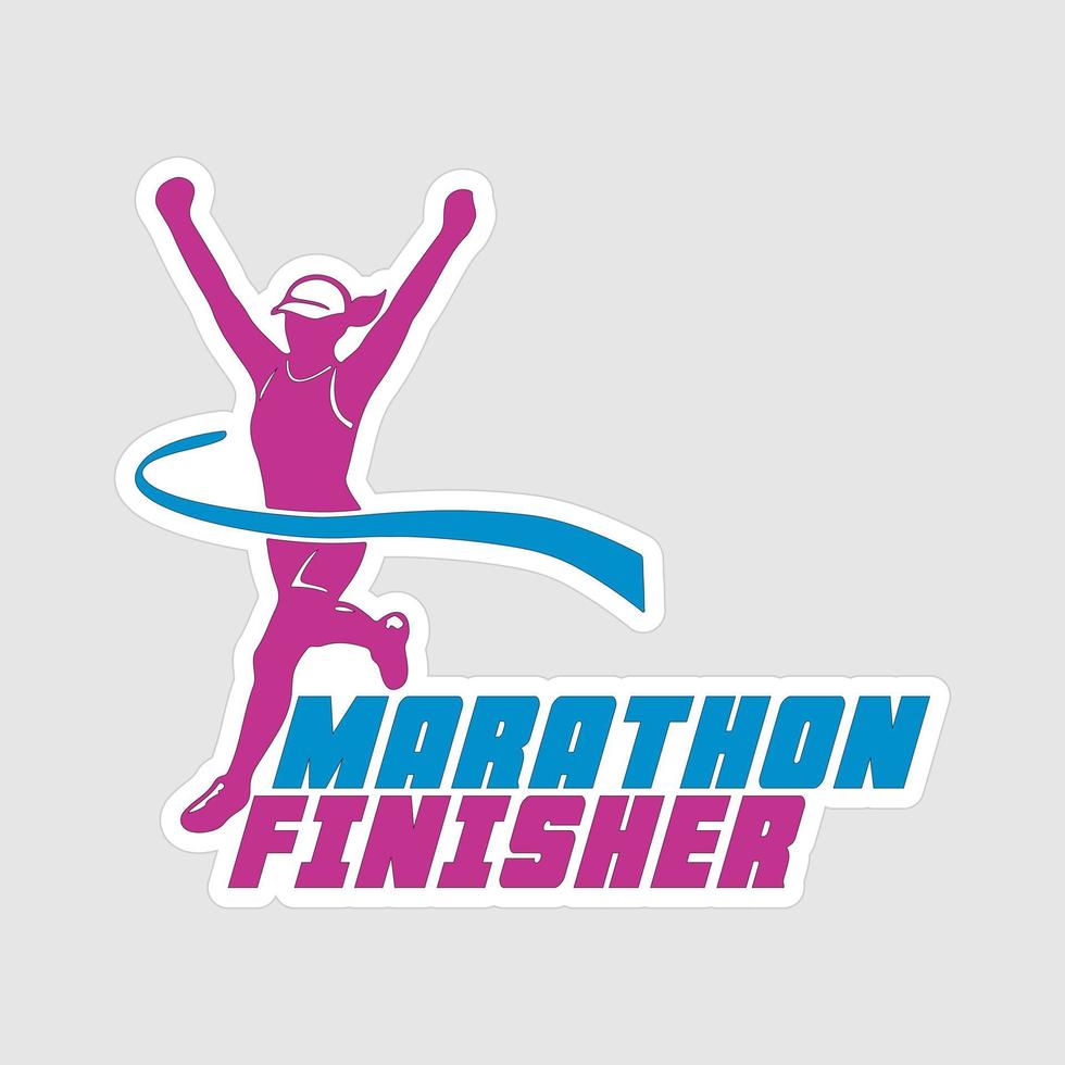 Marathoner Stickers vector art print ready template