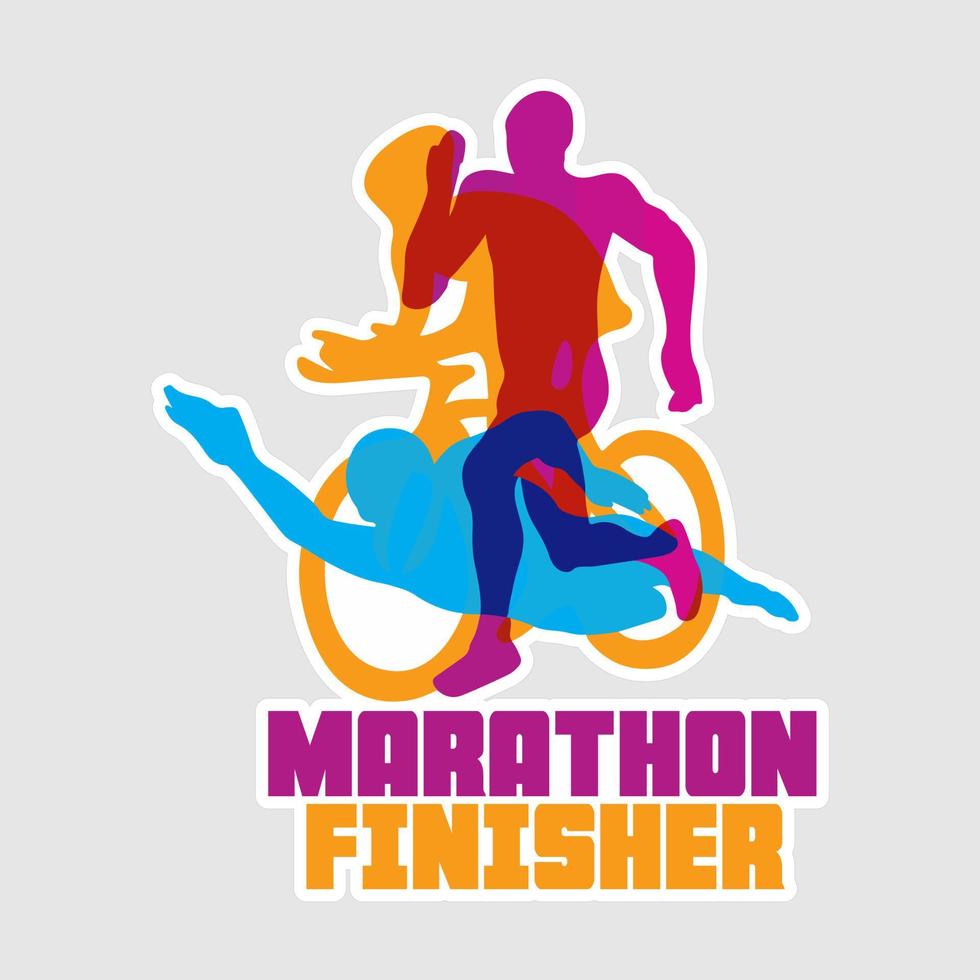 Marathoner Stickers vector art print ready template