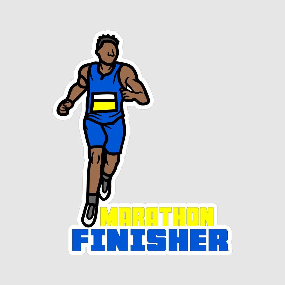 Marathoner Stickers vector art print ready template