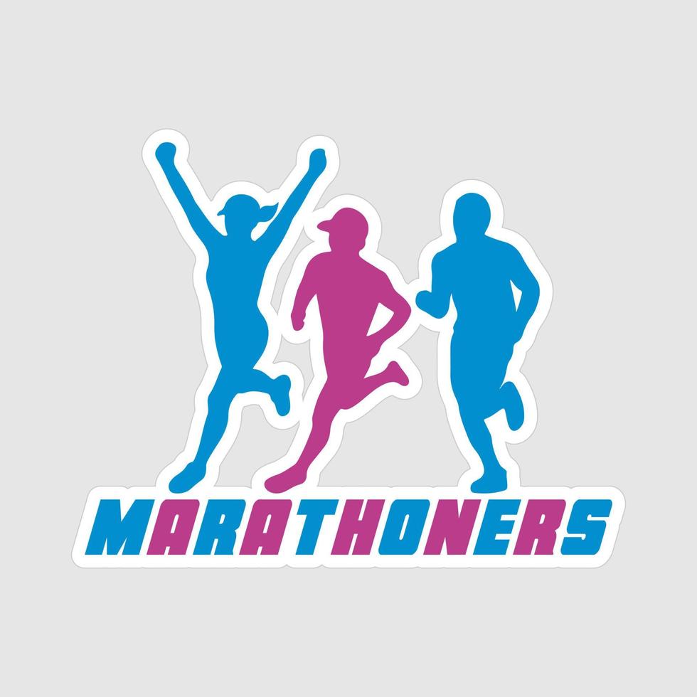 Marathoner Stickers vector art print ready template