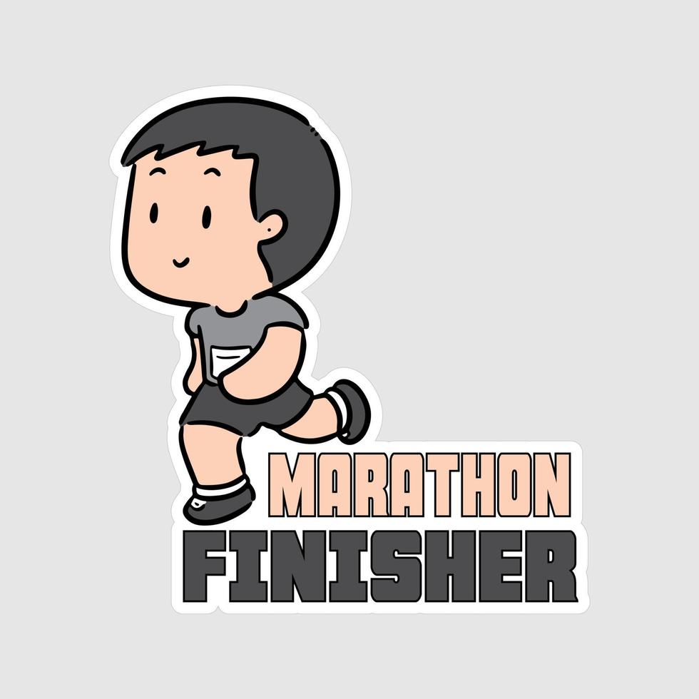 Marathoner Stickers vector art print ready template