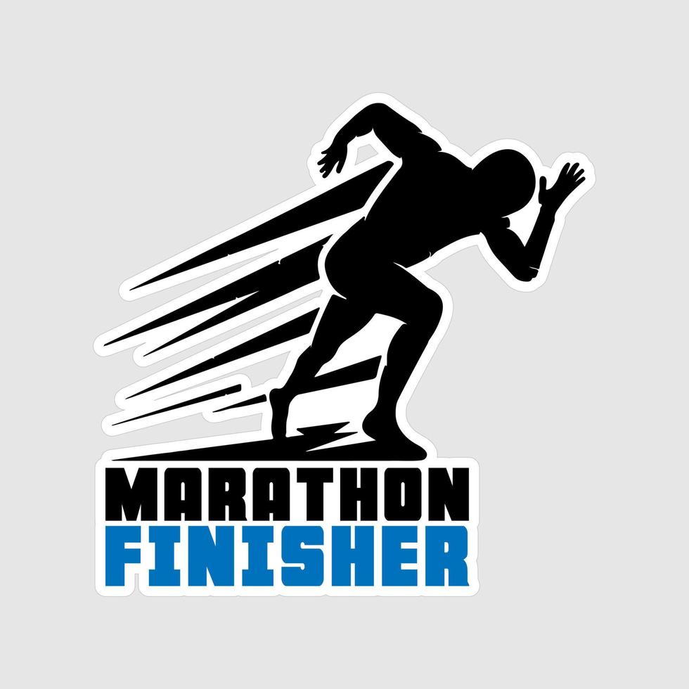 Marathoner Stickers vector art print ready template