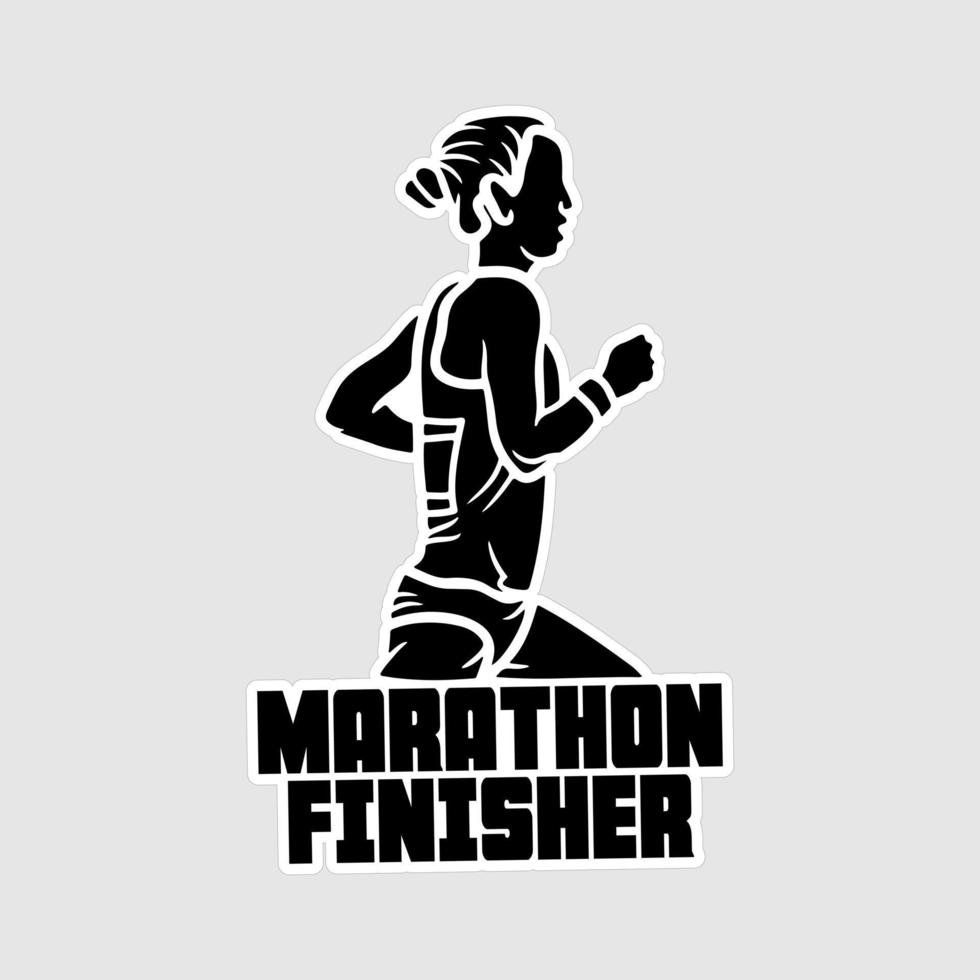 Marathoner Stickers vector art print ready template
