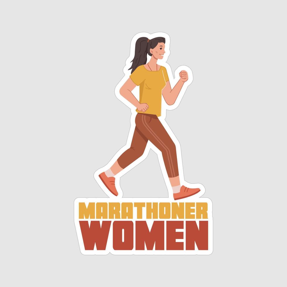 Marathoner Stickers vector art print ready template