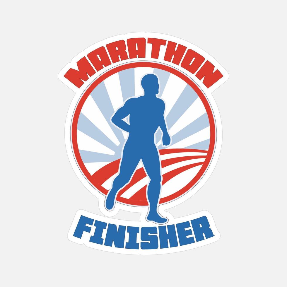 Marathoner Stickers vector art print ready template