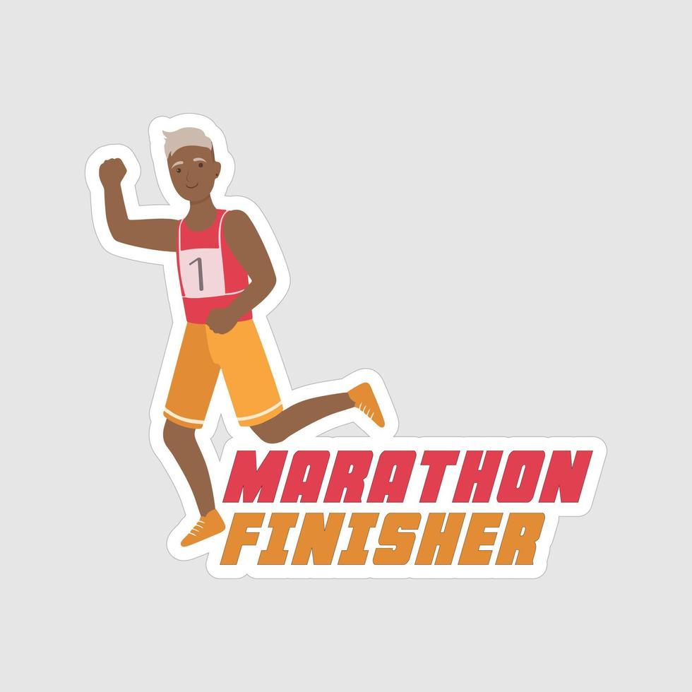 Marathoner Stickers vector art print ready template