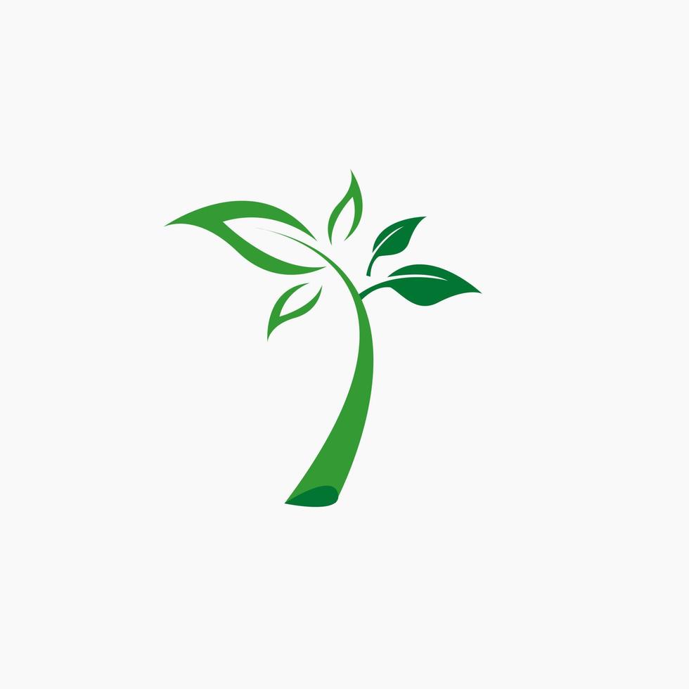 diseño de vector de icono de logotipo de hoja verde abstracto.