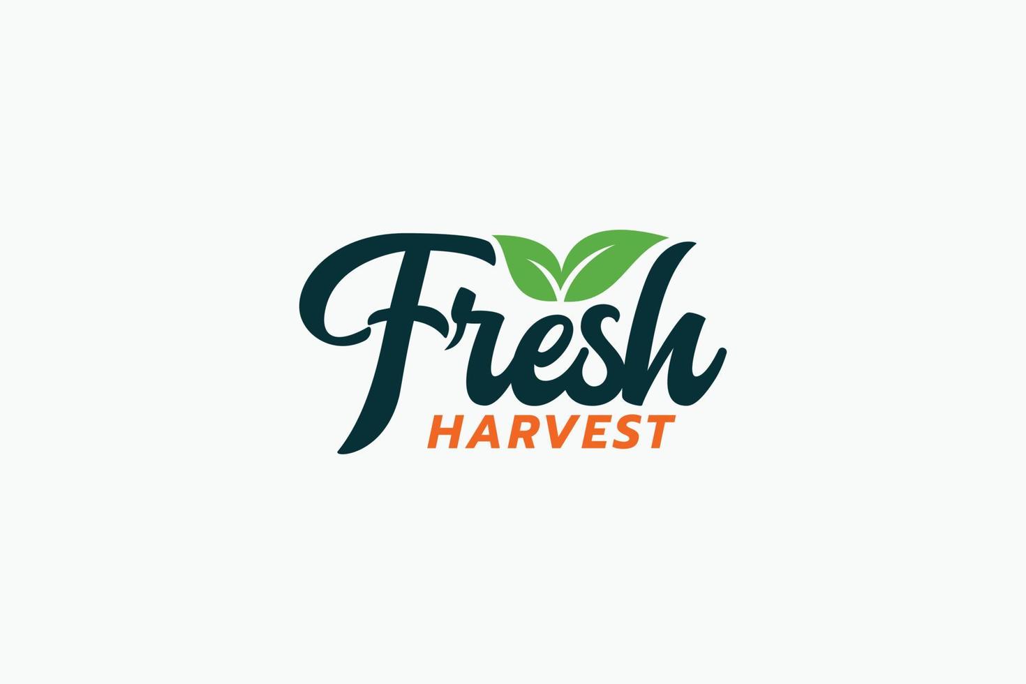 fresh harvest logo with a combination of fresh lettering and plants for any business. vector