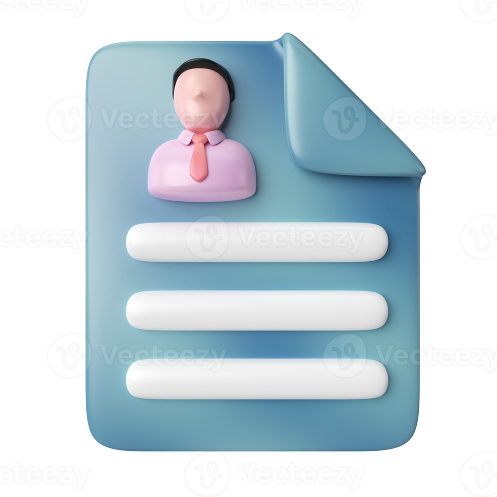 Curriculum Vitae 3D Illustration Icon png