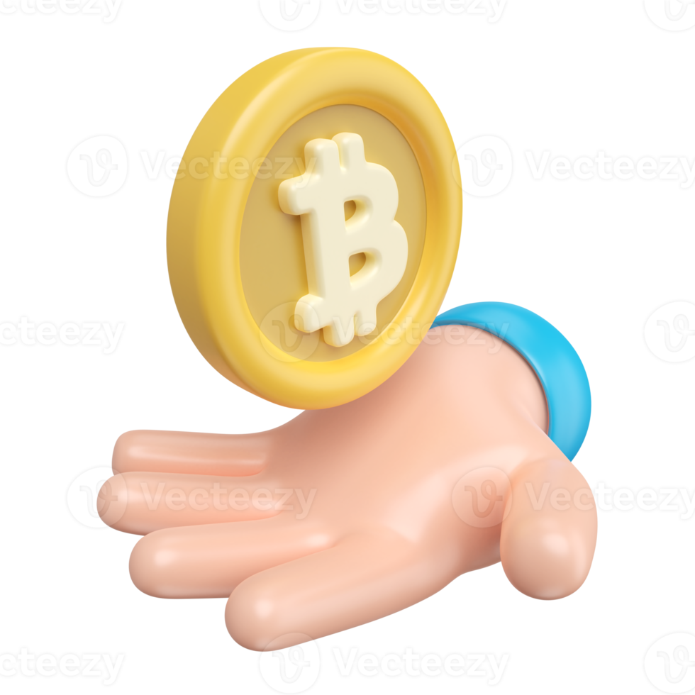 Bitcoin 3D Illustration Icon png