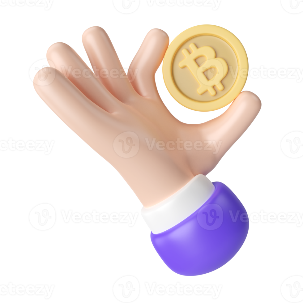 Symbol für Bitcoin-3D-Illustration png