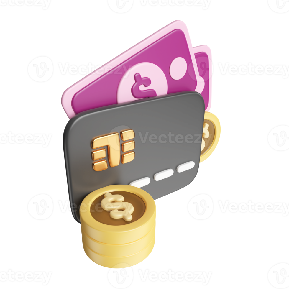 Credit Card 3D Illustration Icon png