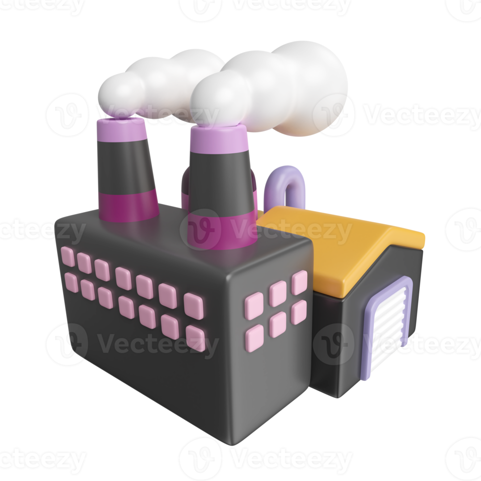 Factory 3D Illustration Icon png