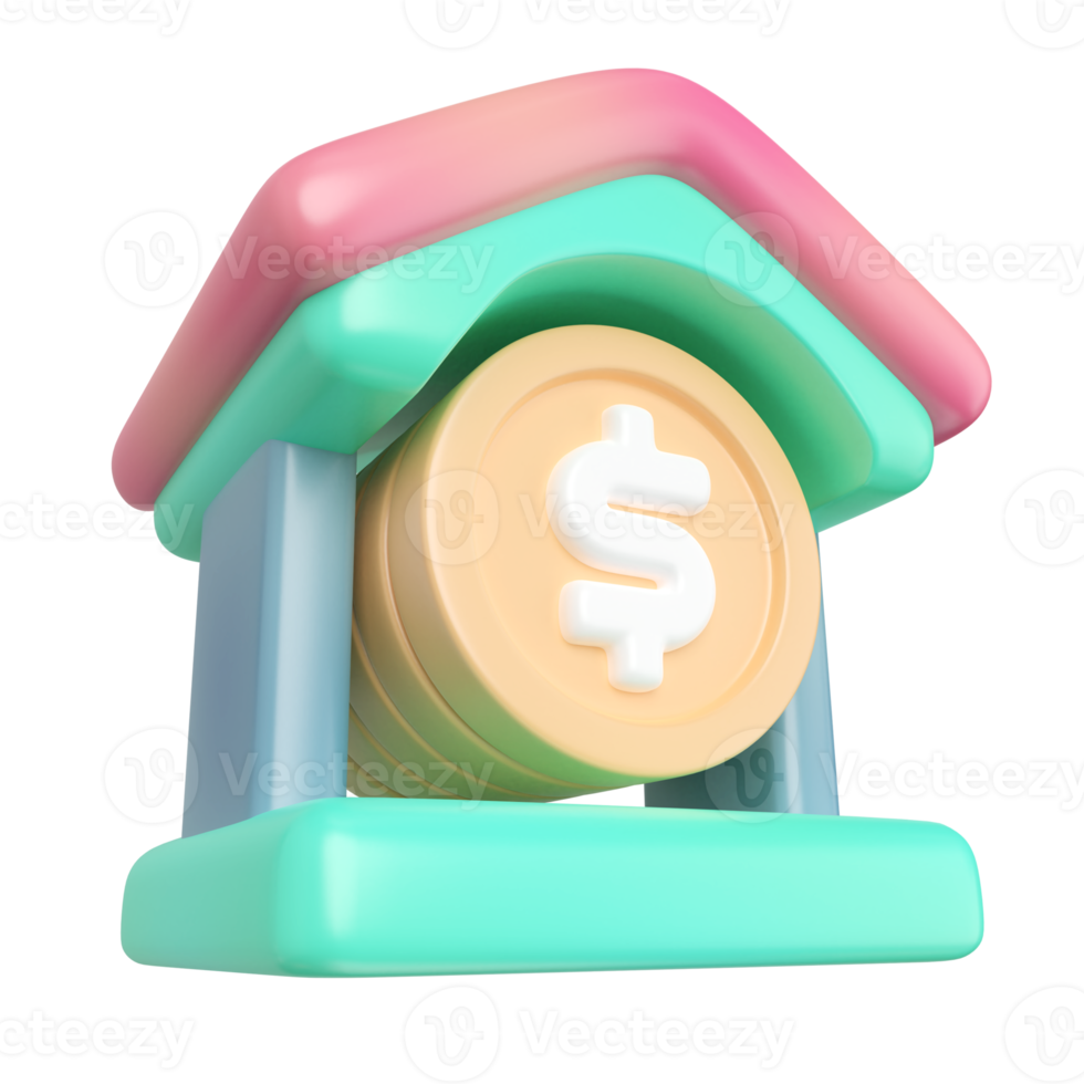 icono de ilustración 3d de banco png