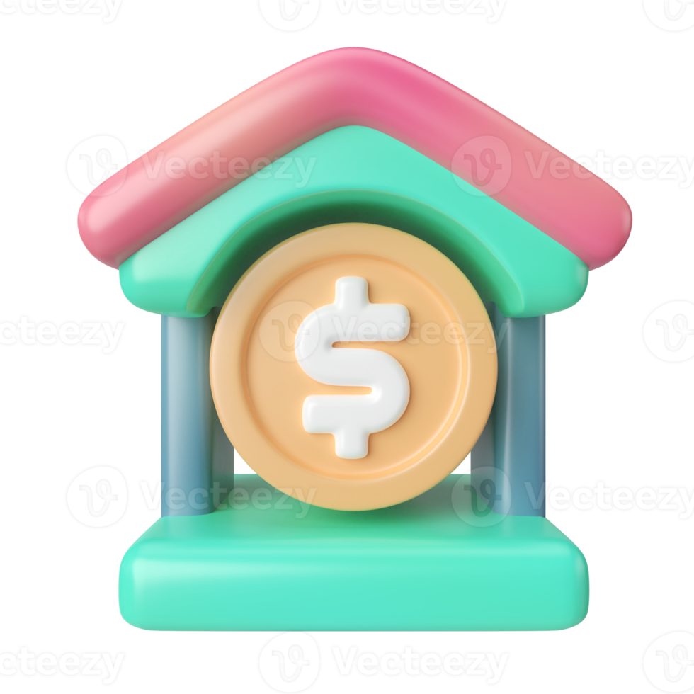 Bank 3D Illustration Icon png