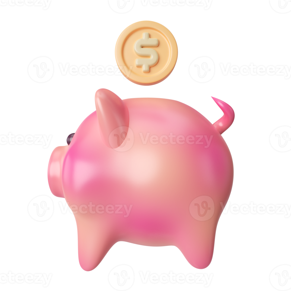 Piggy Bank 3D Illustration Icon png