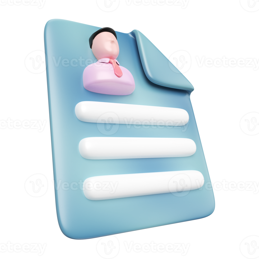 Curriculum Vitae 3D Illustration Icon png