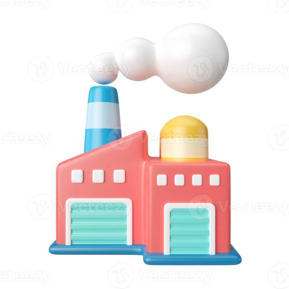 icône d'illustration 3d d'usine png