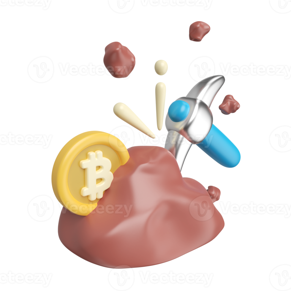 Crypto Mining 3D Illustration Icon png