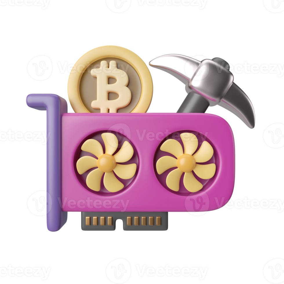 Crypto Mining 3D Illustration Icon png