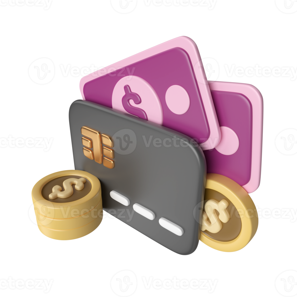 Credit Card 3D Illustration Icon png