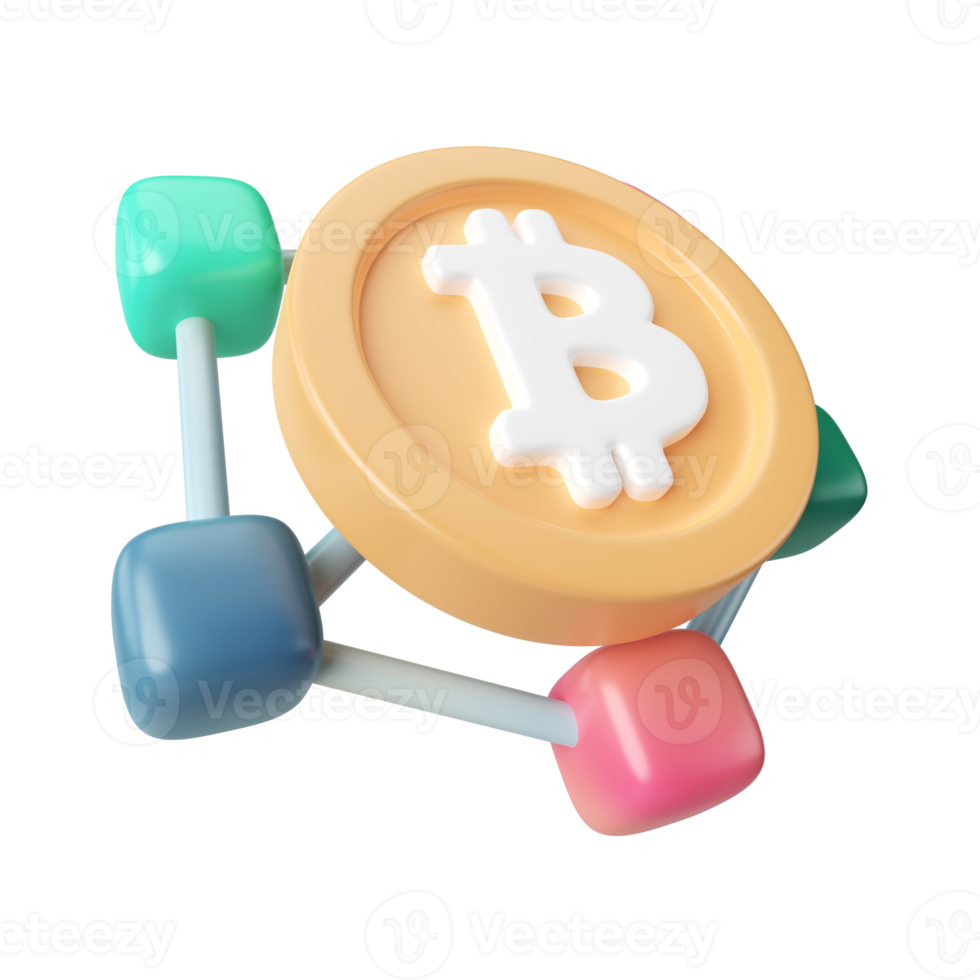 Bitcoin 3D Illustration Icon png