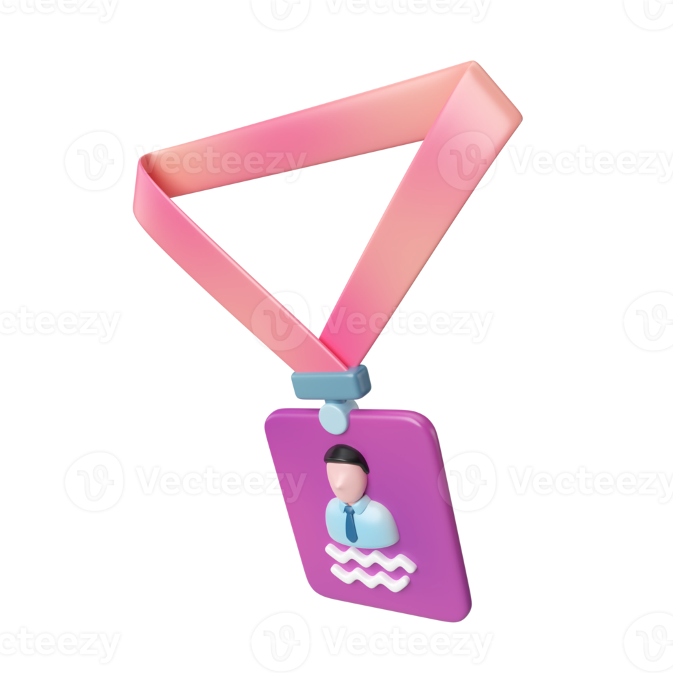 Lanyard 3D-Illustrationssymbol png