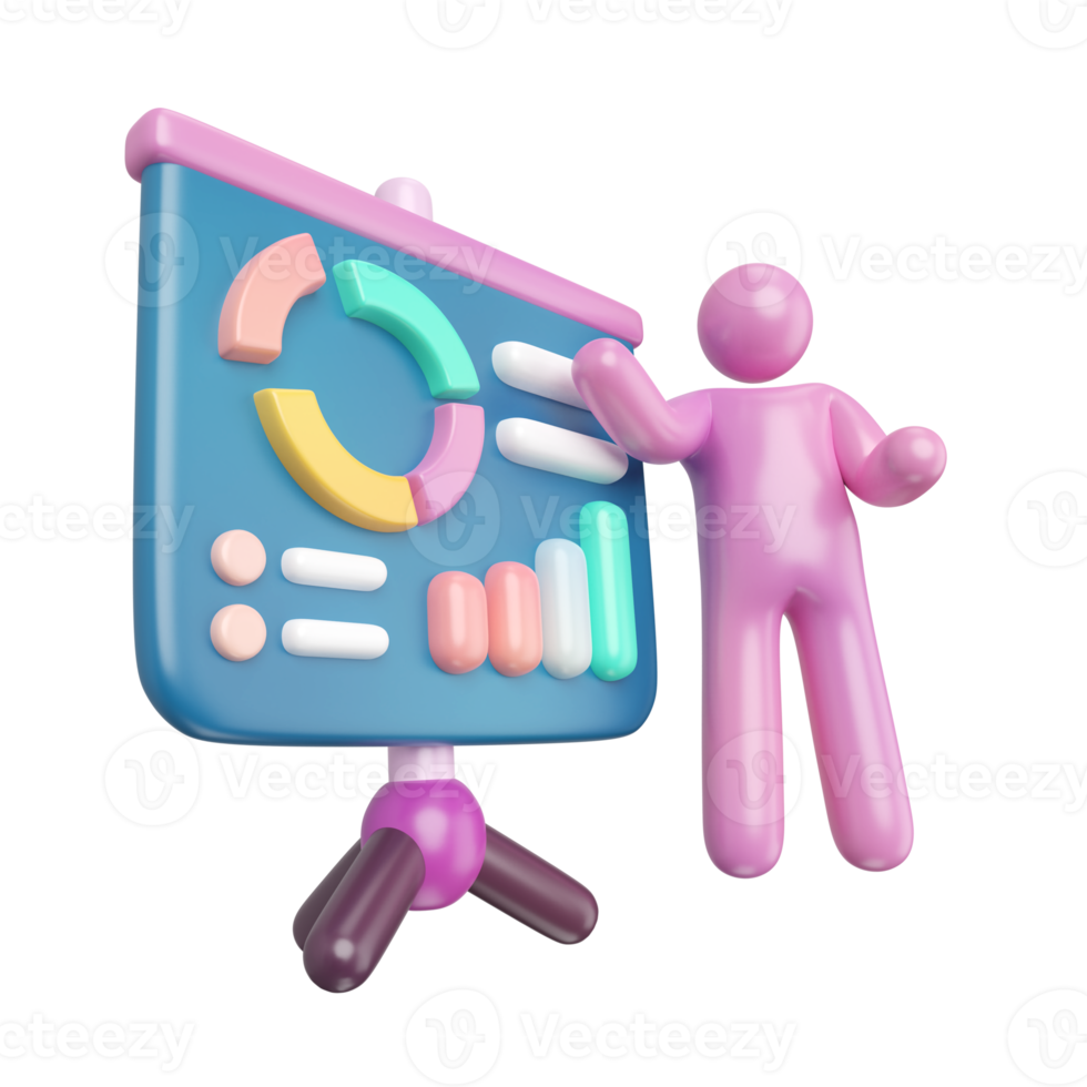 Präsentation 3D-Illustrationssymbol png