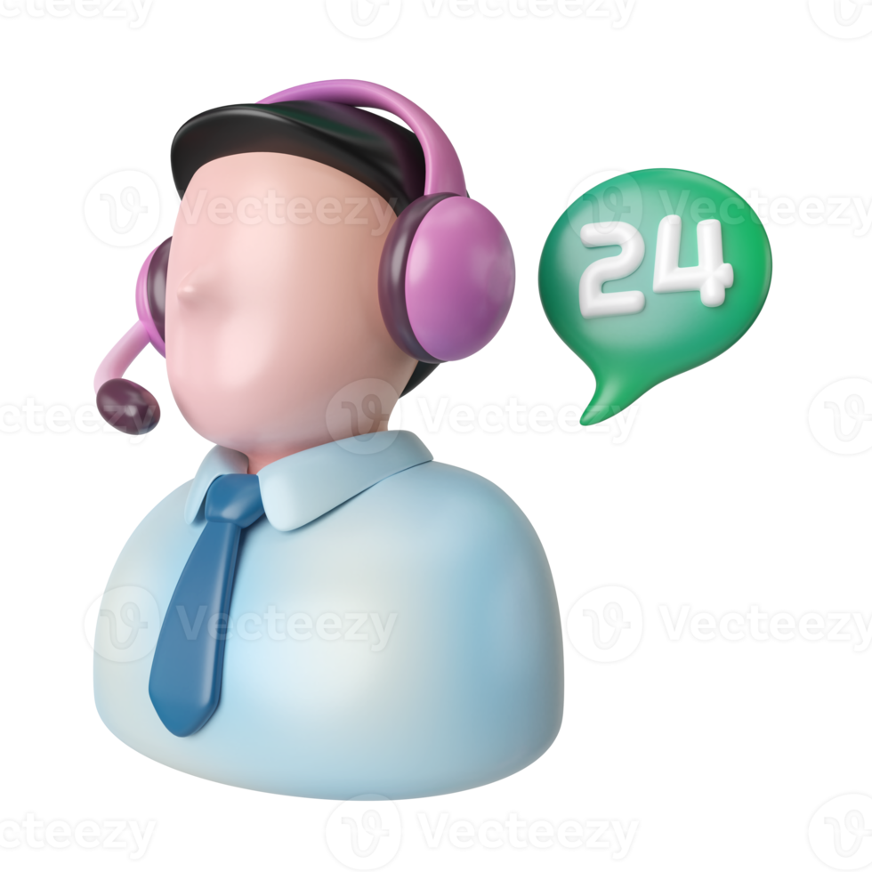 ícone de ilustração 3d de call center png