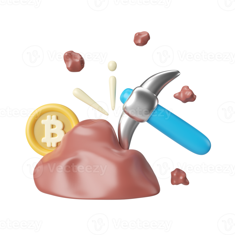 Crypto Mining 3D Illustration Icon png