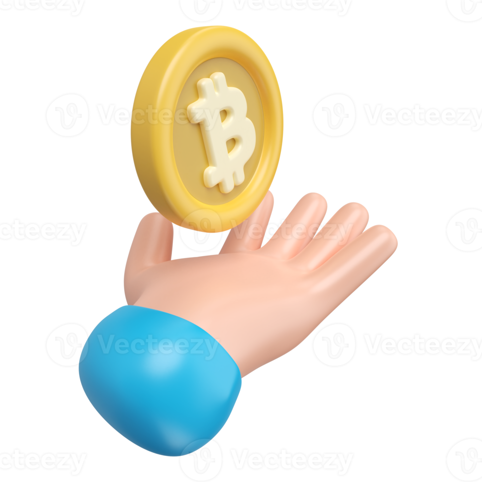 Bitcoin 3D Illustration Icon png