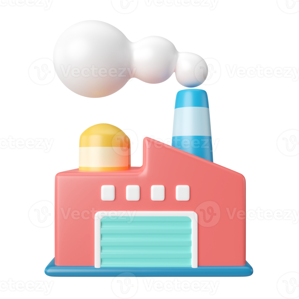 icône d'illustration 3d d'usine png